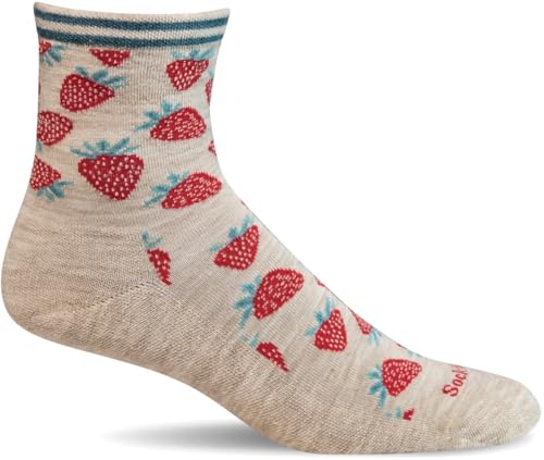 Sockwell Women's Strawberry Crew Sock, Barley - M/L
