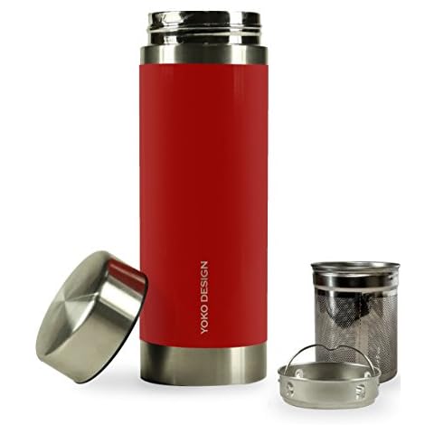 YOKO DESIGN 1405 Insulated Stainless Steel Teapot Red 20 X 6 X 6 cm Cover