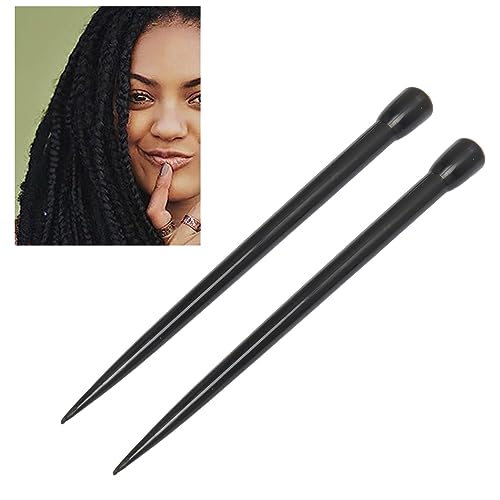 Gancho de crochê Dreadlock, 2 peças de palitos de cabelo, agulhas de crochê Dreadlock multiuso, ferr