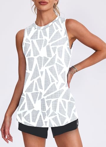 Image of Womens Workout Tank Tops Lightweight Sleeveless Shirts for Women Loose Fit Tops for Athletic Running Tennis Yoga