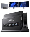 USB C Docking Station Dual Monitor 4K@60Hz, Laptop Dock with Vertical Stand