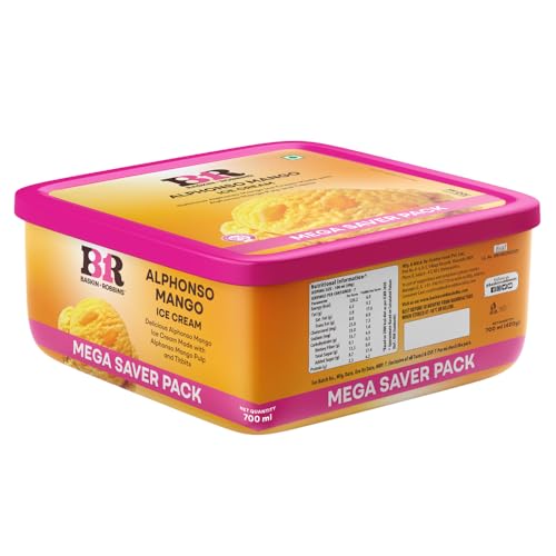 Image of Baskin Robbins Alphonso Mango Ice Cream Tub Mega Saver Pack, 700 ml