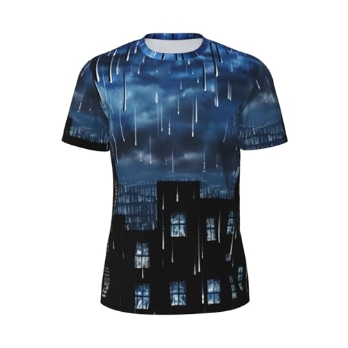 T-shirt d'été respirant homme à manches courtes Blue Binary léger