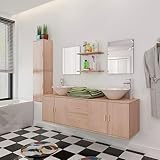 Photo Gallery ajjhuuki set di mobili da bagno da 11 pezzi con lavabo con rubinetto, beige, set di mobili, set di mobili da bagno Photo Gallery ajjhuuki set di mobili da bagno da 11 pezzi con lavabo con rubinetto, beige, set di mobili, set di mobili da bagno