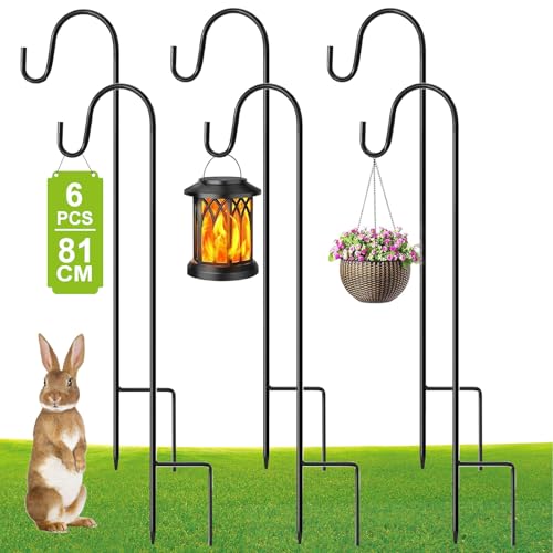 GUKULIVEL Schäferhaken Garten – 6er Set Gartenstecker Metall...