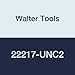 Walter Tools 22217-UNC2 Prototex HSS Machine Tap, Uncoated, 2.8 mm Shank Diameter, 9 mm Cutting Length, 45 mm Overall Length, No. 2-56 Cutting Diameter