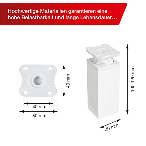 LouMaxx Piedini Regolabili per Mobili Quadrati