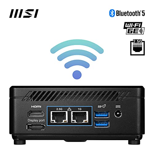 Image of MSI Cubi 5 12M Mini PC - Intel Core i3-1215U CPU, 8GB DDR4 3200Hz Memory, 256GB M.2 SSD Storage, 4X USB 3.2 Gen 2 Type-A, Thunderbolt 4, HDMI 2.0b & DP 1.4, Bluetooth 5.3 - Black, Windows 11 Pro