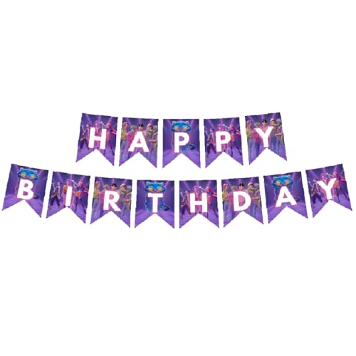Image of Wanna Party Korean Pop Band Theme Birthday Banner - Korean Pop Party Decoration Banner for Kids, Teens & Fans | Stylish Birthday Backdrop for Celebration Party Supplies