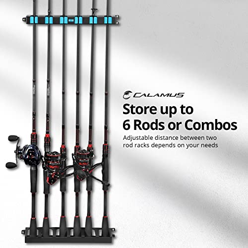 Calamus Horizontal/Vertical Fishing Rod Holder – Wall Mounted Fishing Rod Rack, Store 6 Rods Or Fishing Rod Combos In 13.6 Inches, Great Fishing Pole Holder For Garage #TOP1