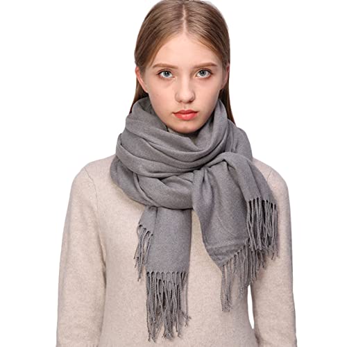 image for RIIQIICHY Scarfs for Women Winter Gray Pashmina Shawls and Wraps for E