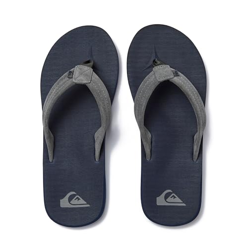 Image of Quiksilver Carver Suede Flip Flops for Men, Arch Support Athletic Mens Sandals, Thong Mens Slides