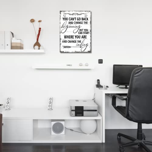 Pigort Black And White Inspirational Wall Art Office Decor, Rustic Motivational Wrapped Canvas Art Prints For Bedroom | Living Room | Office | Classroom, 12X16 Inch #TOP4