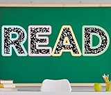 JarThenaAMCS 4 Pcs Reading Bulletin Board Classroom Reading Poster Pastel Composition Read Sign Posters for Back to School Classroom Library Decorations