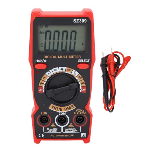 Digital Multimeter Automotive Battery Voltage Tester Kit with DC AC Volt Amp Ohm Measurement, Foldable Stand, Backlit LCD Screen - Accurate Electric Diagnostic Tool for Car and