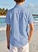 UELoop Boys' Linen Shirts Short Sleeve Casual Button Down Shirts Cotton Beach Summer Wear Blue Size 9 10
