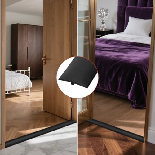Übergangsprofil, Tutamaz T Profil Übergangsleiste Selbstklebend 5×300cm, PVC Türschwellen Leiste Übergangsschiene Selbstklebender, Übergangsprofil für Verbindungsböden Parkettböden Laminate (Schwarz)