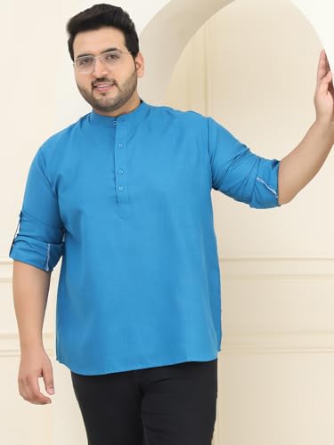 Image of SOJANYA Plus(Since 1958), Men's Cotton Short Kurta