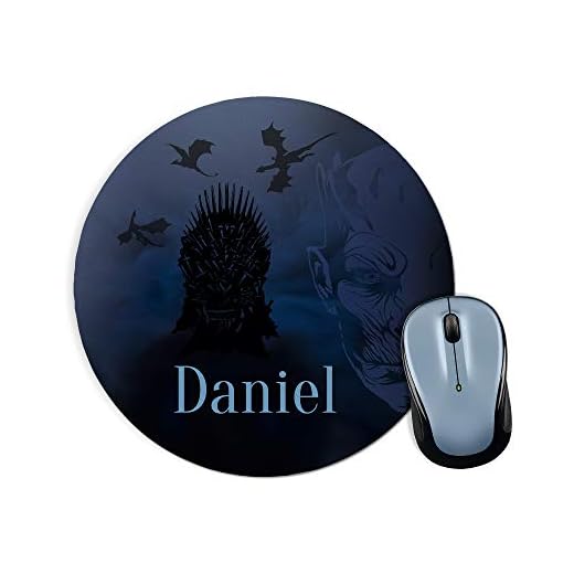 LolaPix Alfombrilla Juego de Tronos Personalizada con Nombre. Regalos Personalizados para Fans. Varios Modelos. 20x20 cm. Redonda. Juego de Tronos