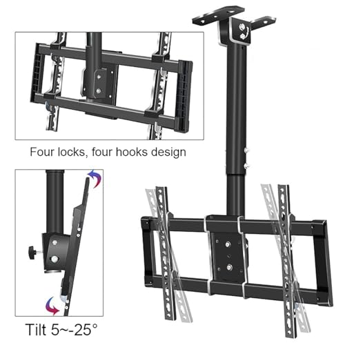 Support de plafond réglable pour fixer une grande TV au centre - 5