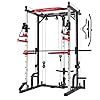 Power rack for home gym smith machine with cable crossover for full body workout all in one trainer equipment for strength training squat bench press and pull up bar  urban country home decor