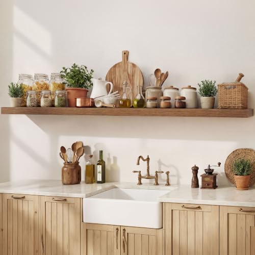 Image of Dreamland 72 Inches Floating Shelves for Wall,9.3 inch Deep Long Floating Shelves Set of 1,Large Display & Storage Shelf,Wall Shelf for Bathroom Bedroom Living Room Kitchen Office,Walnut
