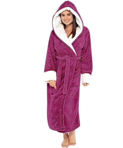 Albornoz Ducha Pijamas A Juego Para Mujer, Albornoz, Ropa De Dormir Alargada, Ropa De Descanso Con Capucha, Talla Grande Albornoz Absorbente(4XL)