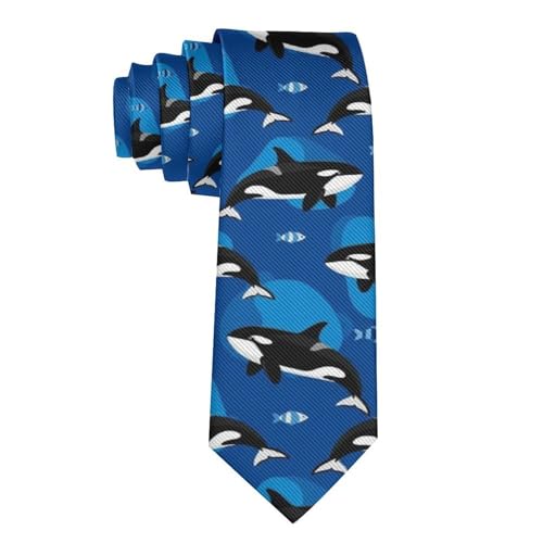 MZERSE Fashion Neckties Mens Shirt Uniform Skinny Tie for Business Holiday Necktie Ocean Sea Orca Killer Whale