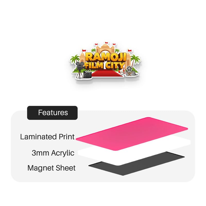 Image of Ramoji Film City Fridge Magnets, Glossy Finish, Stylish Magnet for Fridge, Wardrobe & Metal Surfaces