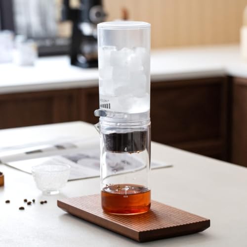 Image of Transparent Slow Coffee Maker Minimalist Cold Brew Pot with Lid, Ice Drip