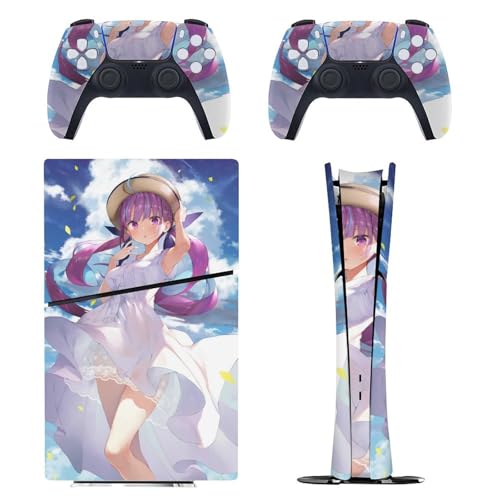 PlayStation 5 Slim/PS5 Slim �p �X�L���V�[�� �����L�����N�^�[�� VTuber ���l �������� �{�̂ƃQ�[���R���g���[���[�ɑΉ�����X�e�b�J�[ �y�����݌v �f�W�^���E�G�f�B�V������p�z ���^�X�L�� �{�̕ی� �X���� �A�N�Z�T��