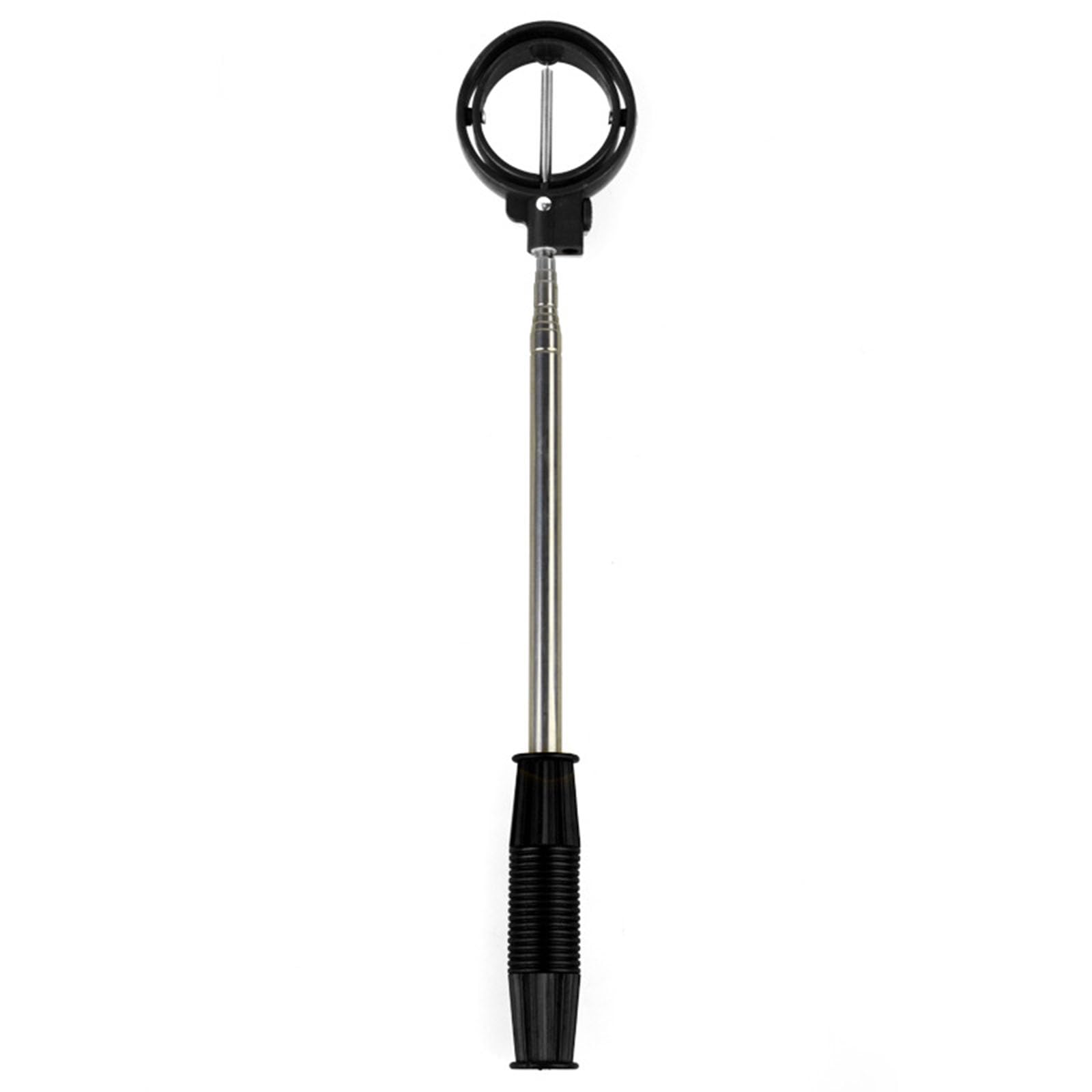 WAZUBC Golf Ball Retriever, Telescopic Golf Ball Retriever Telescopic Scoop Saver Locking Stainless Steel Shaft Pick Up Tool Golf Ball Putter Grabber Claw Sucker Tool (Black)