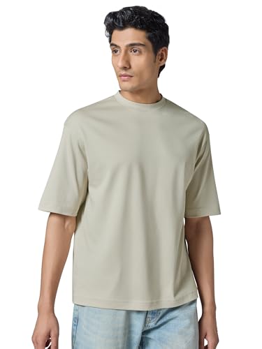 Image of XYXX Drift Oversized Tshirt for Men | 100% Combed Cotton | Solid Roundneck Drop Shoulders Half-Sleeve T Shirt