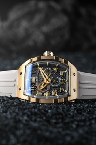 Image of Nubeo Men's 49mm Magellan Retrograde Chronograph Watch with Rubber Strap NB-6088