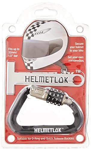 Trava Helmetlok 4104 para capacete, estilo mosquetão, com senha, preto