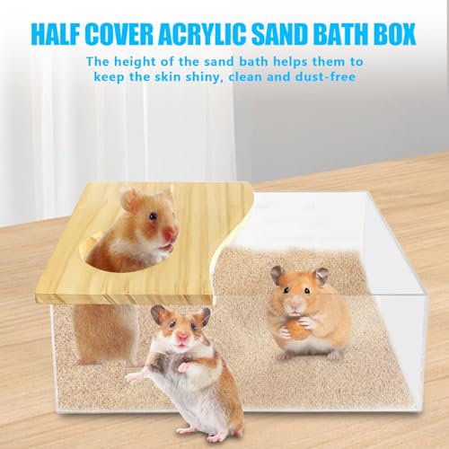 Haustier Hamster Badezimmer, Hamster Toilette, Sandbad Blühende Ratte, Sandbad Container Toilette Transparente Acryl Lemminge Badebox, Abnehmbarer Meerschweinchen Sand Badezimmer für Mäuse Lemminge