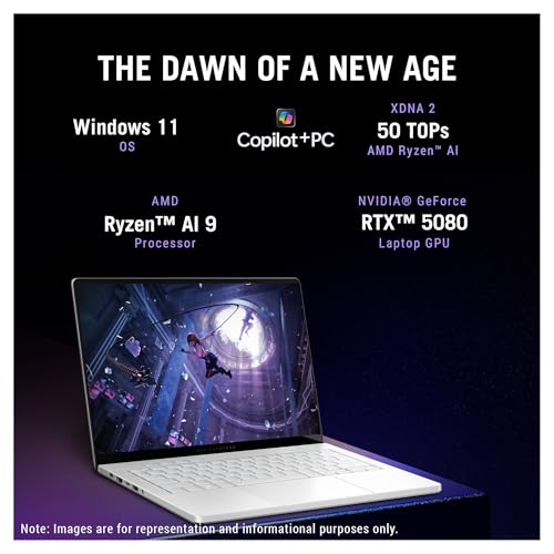 Image of ASUS ROG Zephyrus G14 Copilot+ Gaming Laptop, AMD Ryzen AI 9 HX 370, 32 GB LPDDR5X RAM, 4 TB PCIe SSD, 14 inch 3K (2880X1800) OLED 120Hz, NVIDIA G-Force RTX 5080, RGB Keyboard, W11 Home + Traix Mousepad