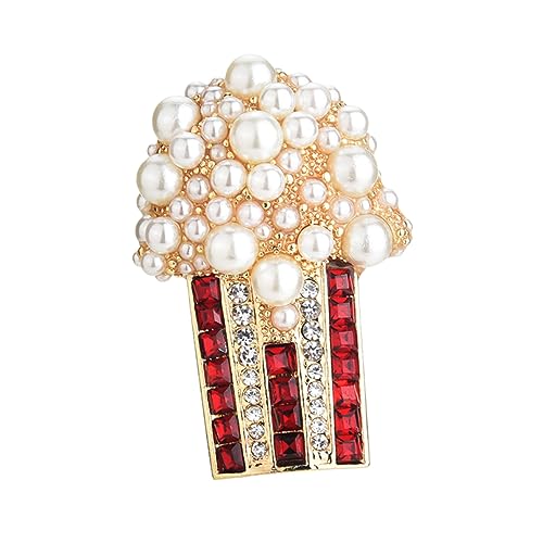 RORPOIR Bunte Popcorn Brosche Legierung Vielseitige Anstecknadel für Kleidung Taschen Hüte Party Accessoire für Damen Eleganter Schmuck für Hochzeit und Alltag