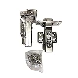 ONUS 509T 2 Pairs 4 Packs Soft Closing Kitchen Cabinet Door Hinges with Screws, 105 Degree 1/2 inch Concealed Half Overlay Frameless Hinges Nickel Plated for Kitchen Cabinets Door