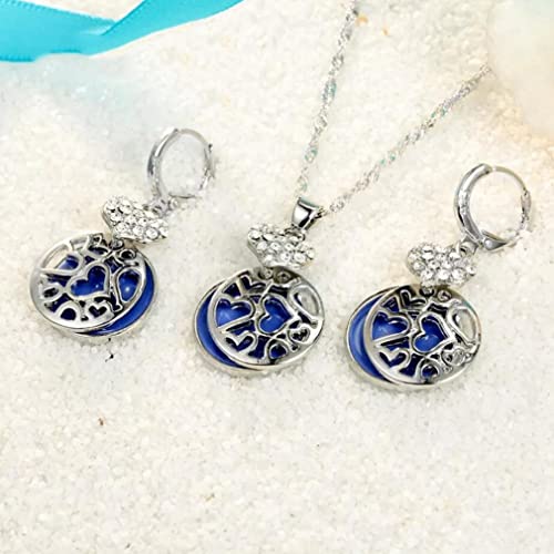 Boucles d'oreilles cœur bleu en argent sterling, éclat d'amour