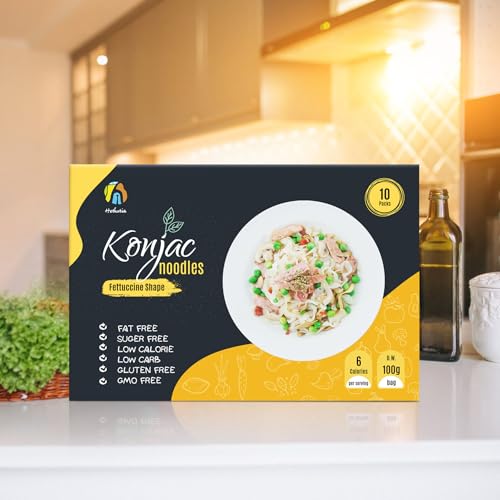 Image of Hethstia Konjac Noodle Low-Carb Fettuccine Shirataki Noodles Keto Low Calorie Pasta Gluten Free, Vegan, Paleo-Friendly (5 oz, 10-Pack)
