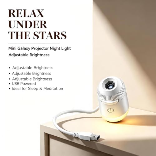Metrivya Enchanti Nook Projector, 2-in-1 Galaxy Projector Night Light, Holographic Night Light Projector, Portable Galaxy Light Projector, Dimmable LED Lamp for Home Bedroom & Room Ornament - Image 3