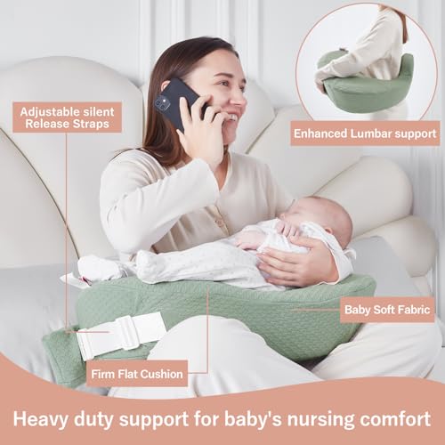 JORNH Almohada de lactancia para lactancia, almohada multifuncional para bebés, almohada de embarazo y cojín de maternidad con correa ajustable para la cintura, funda extraíble lavable, regalo de - imagen 3