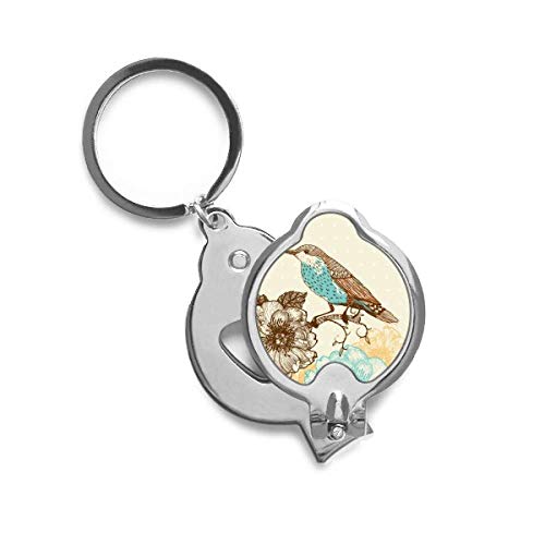 Coupe-ongles de poche avec motif oiseau bleu pour retouches manucure rapides au quotidien