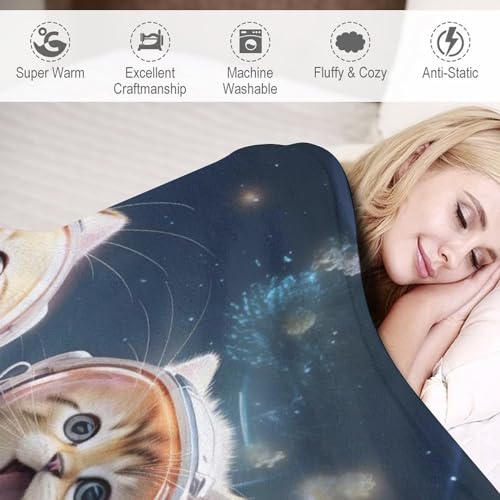 Couverture moelleuse chat mignon plaid flannel polaire lit - 4