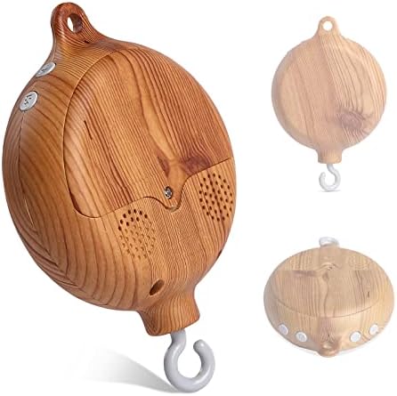 Crib Mobile Musical Box - HBM Baby Rotary Mobile Crib Music Box 35 Lullabies Battery Operated with Rotating Hook Volume Adjustable (Without Arm)