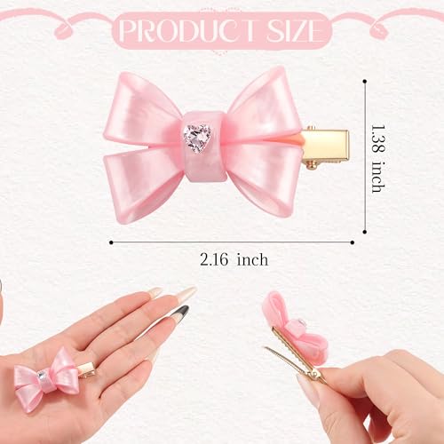 Set de 4 pinzas para cabello Lourny 5.5 cm acrílicas miniatura 2