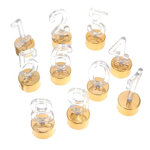 Homoyoyo 10 Pièces Lot de Bougies LED Chiffres Dorés sans Flamme Lampe Décorative Anniversaire...