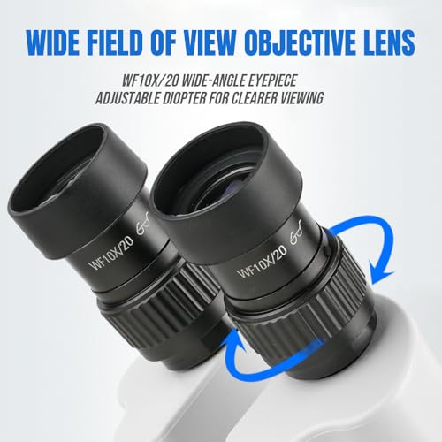 Image of White Binocular Jewelry Microscope Head,7X-90X Zoom Stereo Microscope,56-LED Light and 0.5X Barlow Lens,for Jewelry Engraving Setting Making LK-7045A-W