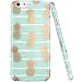 iPhone 6 Case, iPhone 6S Case, JAHOLAN Shiny Gold Pineapple Mint Design Clear Bumper TPU Soft Rubber Silicone Cover Phone Case for iPhone 6 iPhone 6S